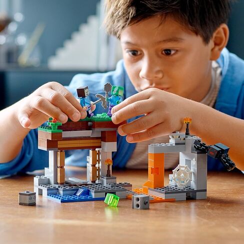 LEGO 21166 Minecraft The Abandoned Mine Building Toy, Zombie Cave with Slime, Steve & Spider Figures, Gift idea for Boys and Girls Age 7 Plus in Saudi Arabia