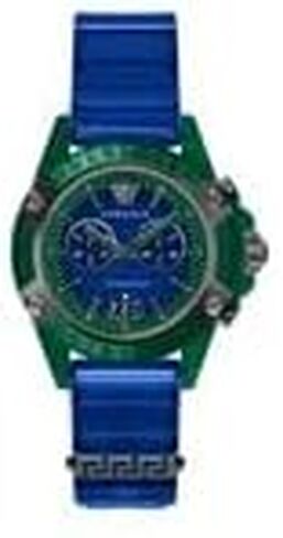 Versace Mens Transparent Green 44 mm Icon Active Strap Watch VEZ701122 in Saudi Arabia