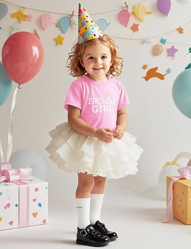 Birthday Girl Shirt Toddler Baby Girls Birthday Outfit Cotton T-Shirt Size 2-10 Years in Kuwait