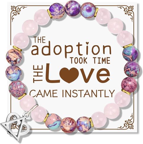 Natural Stone Adoption Bracelet Adoption Jewelry with Adoption Symbol Adoption Day Gifts for Adoptive Parents Gotcha Day Gift, Thank You Gifts in Saudi Arabia