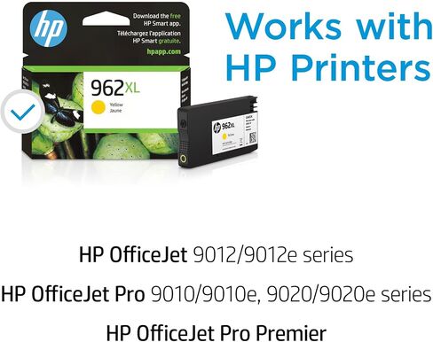 Original HP 962XL Yellow High-yield Ink Cartridge | Works with HP OfficeJet 9010 Series, HP OfficeJet Pro 9010, 9020 Series | Eligible for Instant Ink | 3JA02AN in Saudi Arabia