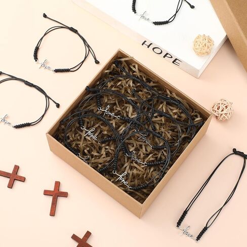 Rtteri 20 Pcs Faith Bracelets Inspirational Birthday Jewelry Gifts Charm Adjustable Religious Gifts for Women Christian in Saudi Arabia