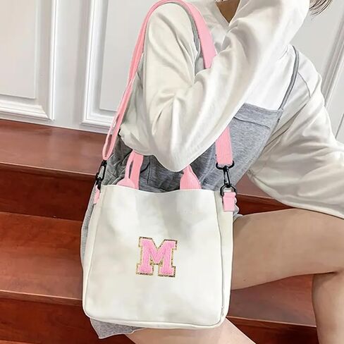 Crossbody Bag for Girls Initial Canvas Travel Messenger Bag Letter Birthday Present Teen Girls Holiday Present in Saudi Arabia