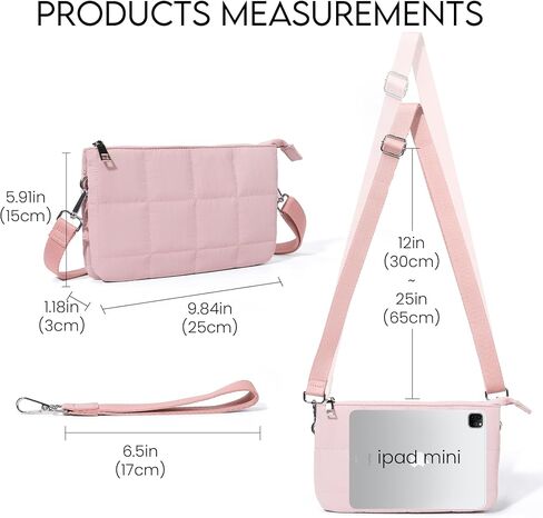 befen Puffer Crossbody Wristlet for Women, RFID Wristlet Wallet Purse with 2 Strap, Lightweight Shoulder Bag for Travel in Saudi Arabia