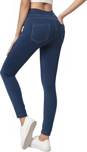 Jeggings for Women Tummy Control Stretch Jeans High Waisted Skinny Jeans Pull On Butt Lifting with Pockets in Saudi Arabia
