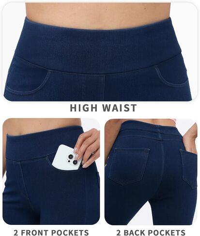 Jeggings for Women Tummy Control Stretch Jeans High Waisted Skinny Jeans Pull On Butt Lifting with Pockets in Saudi Arabia