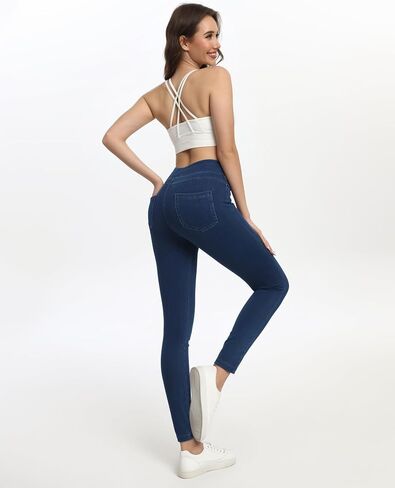 Jeggings for Women Tummy Control Stretch Jeans High Waisted Skinny Jeans Pull On Butt Lifting with Pockets in Saudi Arabia