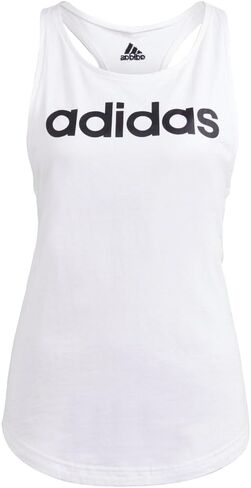 adidas Women's Essentials Loose Logo Tank Top, App Sky Rush/White, XX-Small in Kuwait