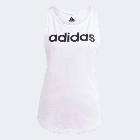 adidas Women's Essentials Loose Logo Tank Top, App Sky Rush/White, XX-Small in Kuwait