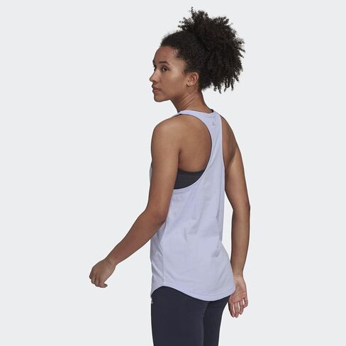 adidas Women's Essentials Loose Logo Tank Top, App Sky Rush/White, XX-Small in Kuwait