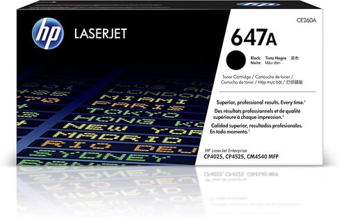 Original HP 647A Black Toner Cartridge | Works with HP Color LaserJet Enterprise CM4540 MFP, HP Color LaserJet Enterprise CP4025, CP4525 Series | CE260A in Saudi Arabia