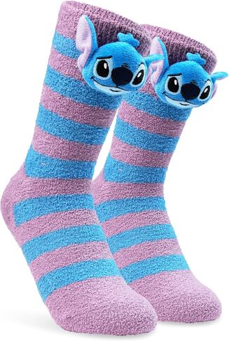 Disney Womens Slipper Socks, Non-Slip Fluffy Bed Socks - Cozy Gifts for Her in Saudi Arabia