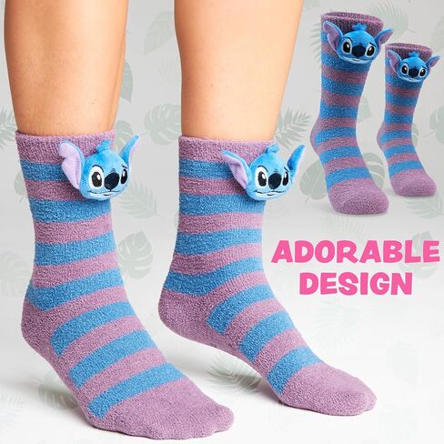 Disney Womens Slipper Socks, Non-Slip Fluffy Bed Socks - Cozy Gifts for Her in Saudi Arabia
