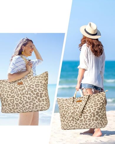 Extra Large Beach Bag for Women - Waterproof Sandproof Over-Size Carry On Beach Tote with 5 Pockets Gifts for Women in Saudi Arabia