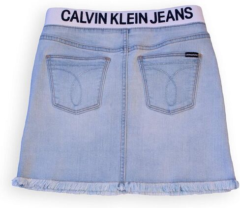 Calvin Klein Girls' Stretch Denim Skirt, Authentic/Pull On, 12-14 in Saudi Arabia