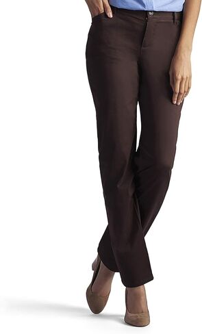 Lee Women's Missy Relaxed Fit All Day Straight Leg Pant, Roasted Chestnut, 8 in Saudi Arabia