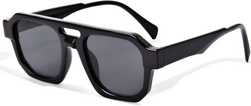 FONHCOO Retro Trendy Aviator Sunglasses for Women Classic Shades Double Bridge Sun Glasses UV400 Protection Lens in Saudi Arabia