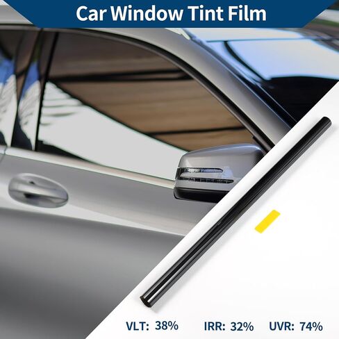 Car Window Tint Film Window Privacy Film Car Carbon 1PLY PET 9.84 ft x 19.69 Inch 1 Pc Black VLT 5% IRR 65% UVR 99% in Saudi Arabia