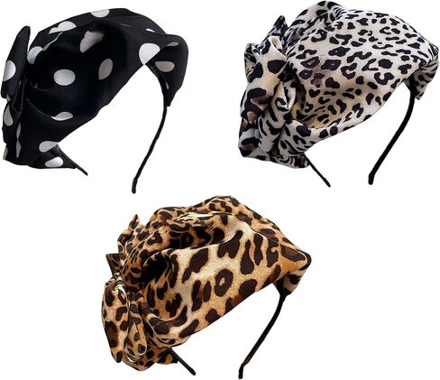 appuivbt Leopard Printed Headband Women Fascinator Hat Cocktail Church Hat Wedding Party Headpiece in Saudi Arabia
