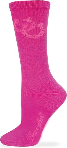 Wrangler Women's Horse Crew Socks, Grey, 9-11 in Saudi Arabia