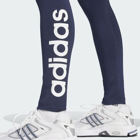 adidas Women's Loungewear Essentials High-Waisted Logo Leggings, App Sky Rush/White, Medium in Saudi Arabia