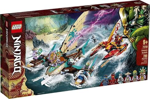 LEGO NINJAGO Catamaran Sea Battle 71748 Building Kit; Ninja Playset Featuring Catamaran Toys and NINJAGO Kai, Jay and Zane; Best Gift for Kids Who Love Creative Play, New 2021 (780 Pieces) in Saudi Arabia