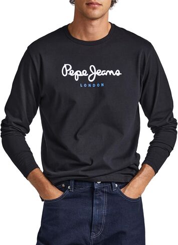 Pepe Jeans Eggo Long T-Shirts & Polo Shirts Men Black - XS - Long Sleeved Shirts Shirt in Saudi Arabia