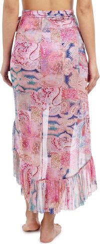 Profile by Gottex Karma Women’s Multi High Low Wrap Skirt Swim Cover Up Paisley Print with Ruffle Details Swim Essential in Saudi Arabia