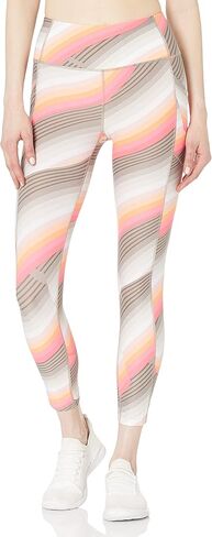Calvin Klein Performance Women's Print Side Pocket High Waist 7/8 Legging Tight, Waikiki Nu Beige, Large in Saudi Arabia
