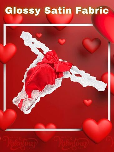Valentines Lingerie For Men, Satin Lace Sexy Underwear, Sissy Panties Femboy, Bow Girly Thong in Saudi Arabia