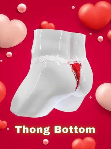 Valentines Lingerie For Men, Satin Lace Sexy Underwear, Sissy Panties Femboy, Bow Girly Thong in Saudi Arabia