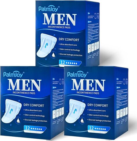 Deodorizing Incontinence Pads for Men for Day 0.68oz, Mens Pads for Leakage 3 Packs of 12, Shields for Men with Odor Control Technology and Disscreet Leakage Protection IP001-N in Saudi Arabia
