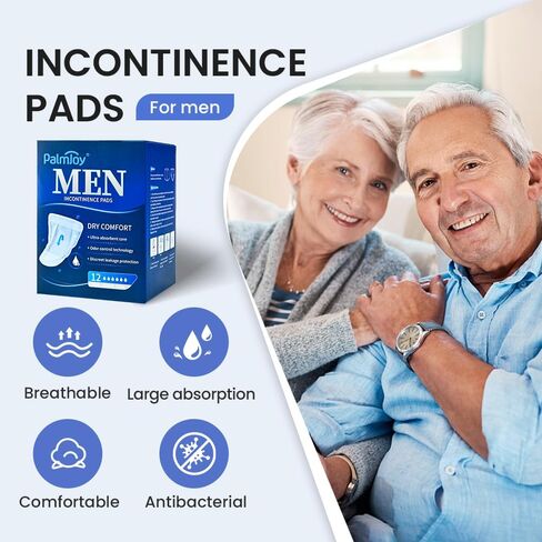 Deodorizing Incontinence Pads for Men for Day 0.68oz, Mens Pads for Leakage 3 Packs of 12, Shields for Men with Odor Control Technology and Disscreet Leakage Protection IP001-N in Saudi Arabia