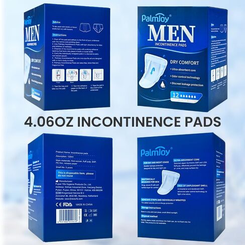 Deodorizing Incontinence Pads for Men for Day 0.68oz, Mens Pads for Leakage 3 Packs of 12, Shields for Men with Odor Control Technology and Disscreet Leakage Protection IP001-N in Saudi Arabia