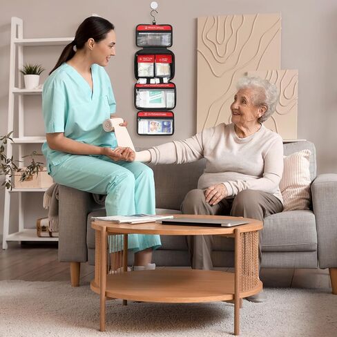 مجموعات الإسعافات الأولية للمنزل مع الخطاف المعلق ، 450 قطعة منظمة طبية كبيرة منظمة جيدة التنظيم ، والسفر ، والرياضة ، والمكتب ، وحقيبة الطوارئ المهنية المحمولة مخزنة بالكامل للخارجية in Saudi Arabia