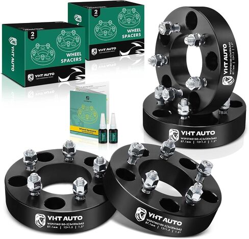 YHTAUTO 5x135 to 5x4.5 Wheel Adapters 1.5 inch Fit Ford, Lincoln Models, F-150 97-03, Expedition 97-02, Navigator 98-02, Blackwood 02, Wheel Spacers w/ M12x1.5 12.9 Studs, 87.1mm center bore 5Lug 2PCS in Saudi Arabia