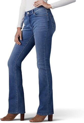 Lee Women's Modern Series Curvy Fit Bootcut Jean with Hidden Pocket, Cascade, 12 Long in Saudi Arabia
