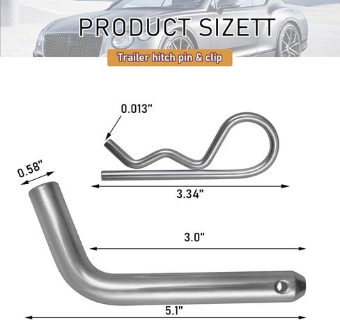 4 PCS Trailer Hitch Pin & Clip, 5/8-Inch Diameter Trailer Hitch Pin & Clip with Grooved Head, Zinc Trailer Hitch Locking Pin & Clip Fit for 2" Receiver, Universal Car Accessories in Kuwait