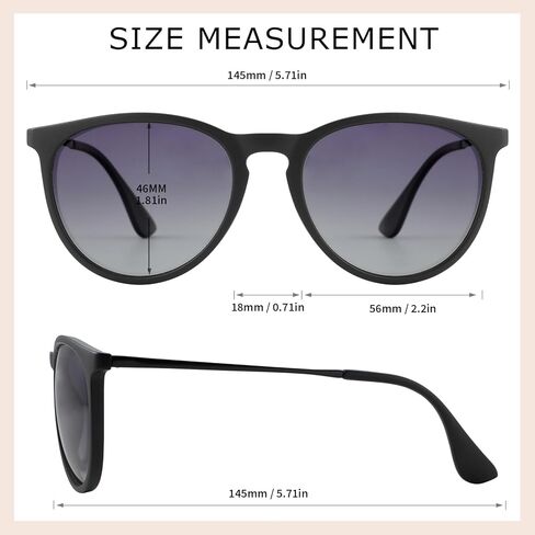 JOOX Polarized Vintage Sunglasses for Women, Round Designer Style Sun Glasses with UV Protection Lens in Kuwait