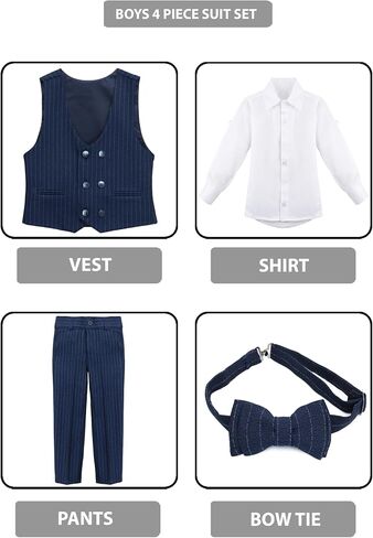 بدلة Lilax Boys 'Slim Fit Fit 4 بدلة ملابس رسمية للأطفال in Saudi Arabia