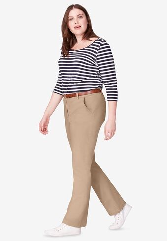 ellos Women's Plus Size Classic Stretch Chino Pants in Kuwait