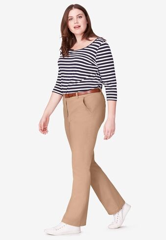 ellos Women's Plus Size Classic Stretch Chino Pants in Kuwait