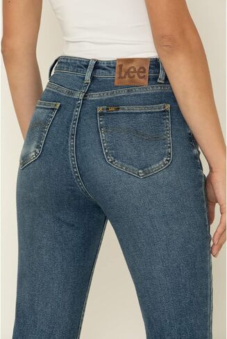 Lee Women's Distance High Rise Flare Jeans Blue 27W x 34L in Kuwait