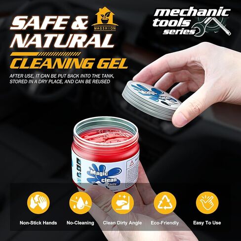 Magshion Car Cleaning Gel Dust Cleaning Gel for Car Vent, Auto Detailing Tools Home Office Detailing Jelly Keyboard Cleaner for Dust and Debris Removal (Blue) in Saudi Arabia
