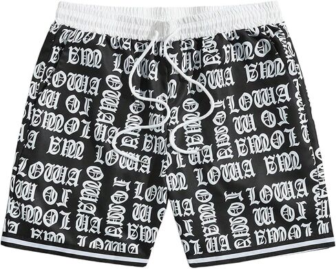 WDIRARA Men's Plaid Checkered Shorts Drawstring Waist Gym Workout Track Shorts with Pockets in Saudi Arabia