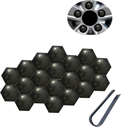 20 Pcs Car Wheel Nut Caps，0.83 Inches Universal Lug Nut Covers Bolt Caps， Auto Hub Screw Protector with Remover Tool， Lug Nut Covers ，Automotive Exterior Accessories (Red) in Kuwait