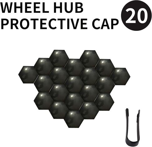 20 Pcs Car Wheel Nut Caps，0.83 Inches Universal Lug Nut Covers Bolt Caps， Auto Hub Screw Protector with Remover Tool， Lug Nut Covers ，Automotive Exterior Accessories (Red) in Kuwait