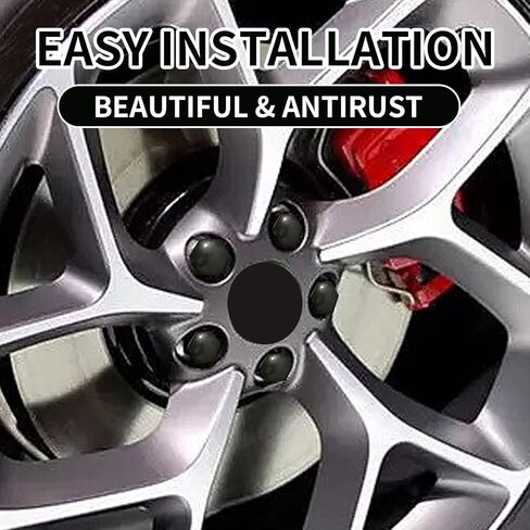 20 Pcs Car Wheel Nut Caps，0.83 Inches Universal Lug Nut Covers Bolt Caps， Auto Hub Screw Protector with Remover Tool， Lug Nut Covers ，Automotive Exterior Accessories (Red) in Kuwait