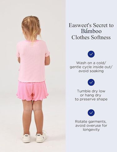 Bamboo Viscose Pajamas for Toddler Girls Short Sleeve Top and Shorts Two Piece Kids Pj Set in Saudi Arabia