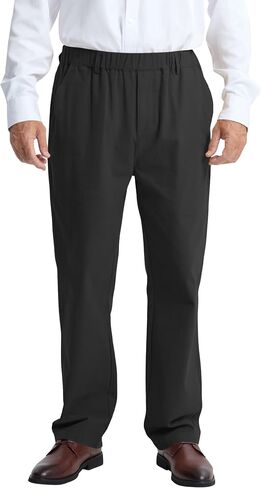 Letaotao Mens راحة سروال الخصر المرن ، وسروال تشينو القطن Twill مع ذبابة zip ، وسهلة على السراويل المريحة in Kuwait